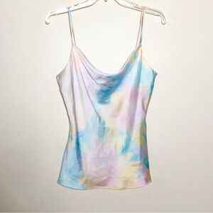 Zara Lightweight Pastel Tie-Dye Cowl Neck Cami Tank Top